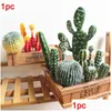 Couronnes de fleurs décoratives 1pc plantes de simulation créative bricolage paysage faux cactus jardin vif succulents mariage décors de bureau à domicile A Dhy81