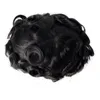 Mongolian Virgin Human Hair Systems 1A# Black 8x10 Toupee Full Swiss Lace Unit for White Men