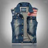 Coletes masculinos plus size 5xl 6xl homens denim jaquetas 2024 sem mangas multi-bolsos jean colete tops sexy mens buraco rasgado jeans jaqueta