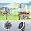 Electric Fans 10000mAh Smart APP Camping Fan Rechargeable Desktop Portable Wireless Ceiling Electric Fan with Power Bank LED Lighting Tripod YQ240104