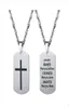 10pcs/lot Cross Dog Engraved Bible Letter Stainless Steel pendant necklace Jewelry Baptism for men9475902