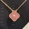 Smycken fyra klöver designer högkvalitativ guldhalsband valentin mors dag för flickvän med lådesmycken