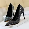 Strass femmes pompes Sexy Stiletto femmes talons hauts bout pointu femmes talons pompes femmes chaussures fête chaussures de mariage Scarpe Donna 240103