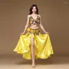 Scena noszona kobietę tańca tańca taneczna profesjonalny strój 2PCS Oriental Costume Bra i spódnice DN9417