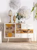 Decorative Plates Art Enamel Painted Glass Storage Locker Living Room Wall Corridor Entrance Cabinet