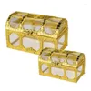 Cadeau cadeau 12pcs Vintage Golden Pirate Treasure Boîte de rangement Candy Trinket pour bijoux Crystal Gem Chambre Décoration