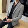 Herrenanzüge: Alles in Mode mit der koreanischen Version des hübschen Slim-Business-Casual-Anzugs im britischen Stil mit Thousand-Bird-Check