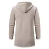 Trui Overjas voor Heren Herfst Casual Hoodie Vest Effen Middellange Fleece Dikke Warme Jas 240103