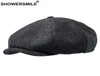 DOUCHE Marque Laine Casquettes Gavroche Hommes Gris Chevrons Casquettes Plates Femmes Café Britannique Gatsby Casquette Automne Hiver Laine Hats7939195