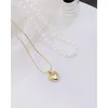 Pendant Necklaces ALLME French Freshwater Pearl Metallic Heart For Women 14K Gold Silver Plated Copper Double Layers Choker