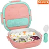 500ML Stainless Steel Bento Box Insulated Lunch Box For Kids Toddler Girls Metal Portion Sections Leakproof Lunch Container Box 240103