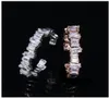 Trouwringen Mode Luxe Kubieke Zirkoon Baguette Ring Verloving Verstelbaar Voor Vrouwen Glitter Elegant Handgemaakt J00693561485