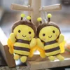 Porte-clés 11 cm en peluche abeille, cadeau de vacances, pendentif, poupée, jouet animé, décoration de voiture, festival des animaux