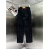 24 Early Autumn New Niche Design Trendy Brand Mid Rise Straight Leg Jeans with Full Print Letters and Jacquard Embellishments