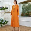 Ethnic Clothing Ramadan Hooded Long Dress Diamonds Robe Muslim Woman Costume Morocco Arabic Dubai Hight Quality Modest