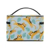 Multifunction Travel Makeup Bag Cute Tiger Palm Leave Cosmetic Bag Toiletries Organizer Waterproof Females Storage Make Up Cases 240103