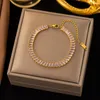 Bracelets à maillons couleur or, chaîne gourmette en Zircon coloré pour femmes et hommes, chaînes à breloques en acier inoxydable, Punk, bijoux cadeau