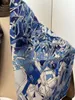 Schals 2024 Ankunft Mode Elegant Blau 18mm Seidenschal 90 cm Quadratischer Schal Twill Wrap Für Frauen Dame Mädchen Geschenk