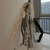 Véus nupciais branco marfim 3m 4m 5m uma camada véu de casamento todo o laço appliqued borda catedral accessorie