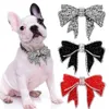 10 pçs removível cão bowtie para animais de estimação cães laço colar acessórios brilhando diamante pequeno cão gato produtos de preparação para cães 240103