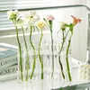 6/8pcs Test Tube Glass Vase Clear Glass Flower Bottle Creative Plant Hydroponics Terrarium Glass Bottle Desktop Decor 240103