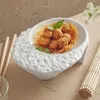 Rock patterned Solid Color Light Flat Plate Ceramic Steak Plate Western Food Plate Household Dish Bowl