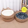 Four Seasons Cat Bed Woven Lösningsbar klädsel Sleeping House Scratch Floor Rattan Washable Cats Pet Products Accessories 240103