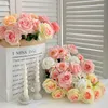 Dekorative Blumen Künstliche Rose mit langem Stiel, gefälschte Seidenrosen für DIY Hochzeitsstrauß, Tischdekoration, Heimdekoration