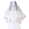 Veli da sposa Sposa Sposa Tulle di pizzo con perle Elegante ballo di fine anno Diademi Donna Velo lungo bianco per prendere Po