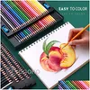 Pencils Wholesale 487210200 Professional Oil Color Pencil Set Watercolor Ding Colored With Storage Bag Coloured Kids Drop Delivery O Dhnq9