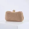 Fur Clutch Woman Winter Pink Hand Clutches Rabbit Hair Gray Wedding Dinner Bags Female Small Red Party Purse Fur Evening Bag 240104