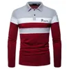 men's editing design Summer long -sleeved polyester Polo shirt men's slim is suitable for business leisure printing tops 240103