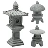 Decorações de jardim 3 pçs mini pedra lanterna decorativa pagode estatueta torre estátua jardinagem gazebos arenito pequenas estátuas ao ar livre