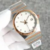 Topmerk herenhorloges mode luxe heren diamanten designer horloge 40 mm volledig roestvrijstalen band gouden horloges voor heren verjaardag kerstcadeau hoge kwaliteit klok