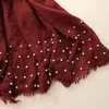 Scarves 32 Colors 180x90cm Women Shawl Hijab Cotton Linen Muslim Long Headscarf Head Wraps Solid Pearl Female Plain Scarf