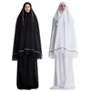 Vêtements ethniques Ramadan Prière Vêtement pour femmes musulmanes islamiques longues hijab Thobe Abaya et robe ensemble femme jupes Khimar entièrement couvertes 2pcs