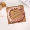 Bracelet de carte pendentif en forme de cœur perlé en pierre de 8mm pour femmes et filles, nouveau Bracelet élastique tissé à la main, bijoux de Protection porte-bonheur