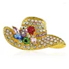 Spille Gioielli di moda Spilla femminile per grandi cappelli Spilla di cristallo con strass Spilla per fiori in lega vintage per accessori donna