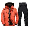 Ski Suit Men Winter Snow Parkas ciepłe wiatrakowe sportowe sportowe sportowe kurtki i spodnie męskie noszenie snowboardowe kombinezon 240104