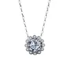 Hängen Cyj European CZ Shine Sun Flower Fine S925 Sterling Silver Necklace Chain For Women Birthday Party Gift Jewelry