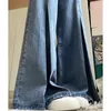 Jeans da donna GIDYQ Primavera Autunno Donna Vintage Pantaloni a gamba larga a vita alta Pantaloni coreani a forma di pera Pantaloni a zampa d'elefante