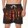 Mäns T-skjortor 2024 Trend Muscle Beach Shorts Män T-shirt 3D Man Fighting With Death Printed Harajuku Over Size Shirt Cool Casual Casual