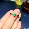 Cluster-Ringe 925 reines Silber chinesischer Stil natürlicher Smaragd Damen exquisiter einfacher verstellbarer Edelsteinring Feiner Schmuck Support Detectio