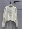 Pullover in lana a rilievo bianco stile pigro per top da donna inizio autunno nuovo maglione da donna casual allentato di fascia alta