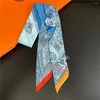 Schals drucken Sommerschal 2024 Brand Design Frauen dünne Seidenbeutel Haar Band Hals Ribbon Damen Foulard Stirnband