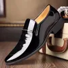 Luksusowe biznesowe buty z Oxford Mężczyźni Oddychane Patentowe Buty Formalne buty Plus Size Man Office Wedding Flats Mężczyzna czarny 240103