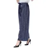 Women's Pants Female Business Wide Leg Trousers Striped Large Size Refreshing Stretchy Comfy Casual Office Womens Big And Tall