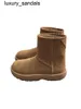 Botteg Venets Snap Snow Boots con vera pelle scamosciata di vacchetta e peluche caldo breve trendQQ