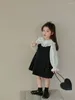 Clothing Sets Spring And Autumn Season Skirt Sleeves 2024 Bubble Shirt Dress Girl Tank Top Long Sleeve Princess Set Two Piece