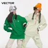 Wektor mężczyźni kobiety solidne kolorowe kurtka narciarska ciepłe wiatroodporne zimowe kombinezon z kapturem wodoodporne na zewnątrz sporty snowboard 240104